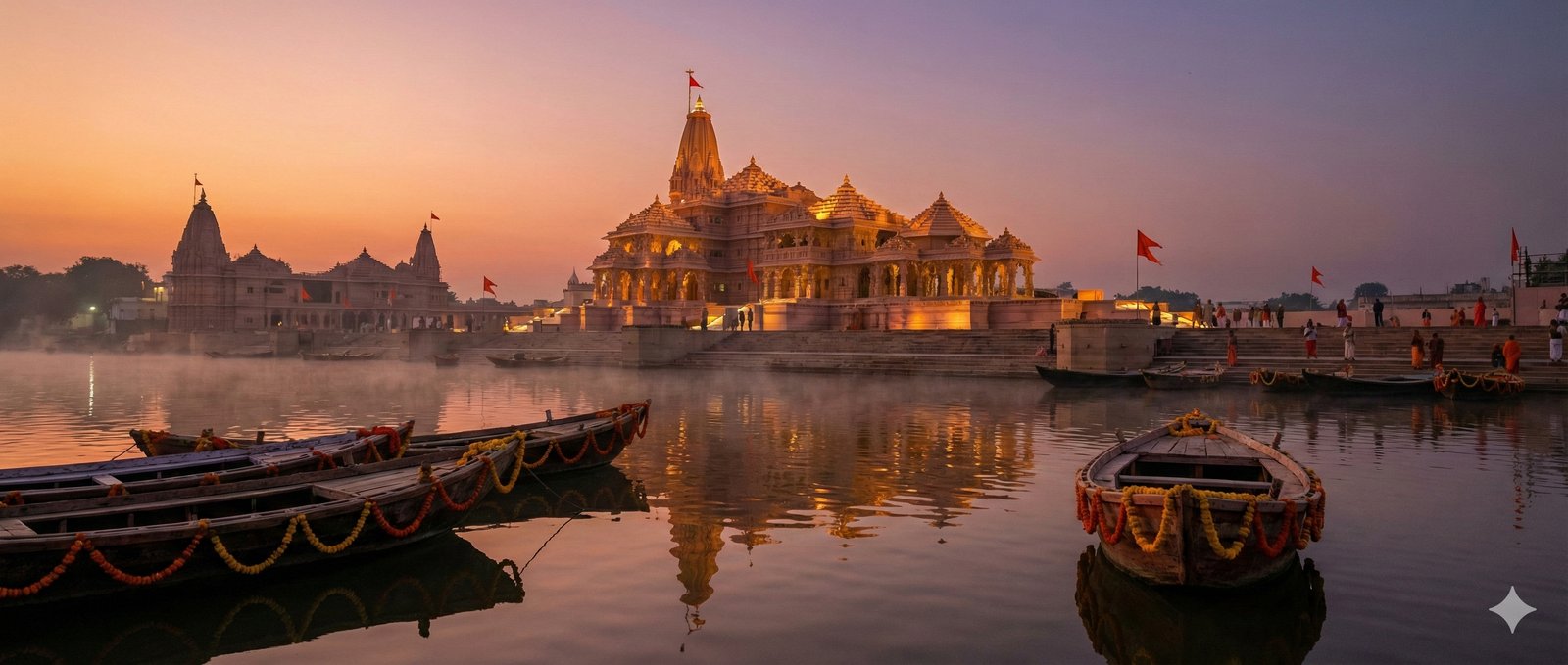 Ram Mandir in Ayodhya at sunrise