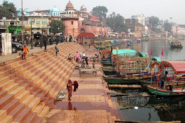 Ram Ghat beside the Mandakini River in Chitrakoot