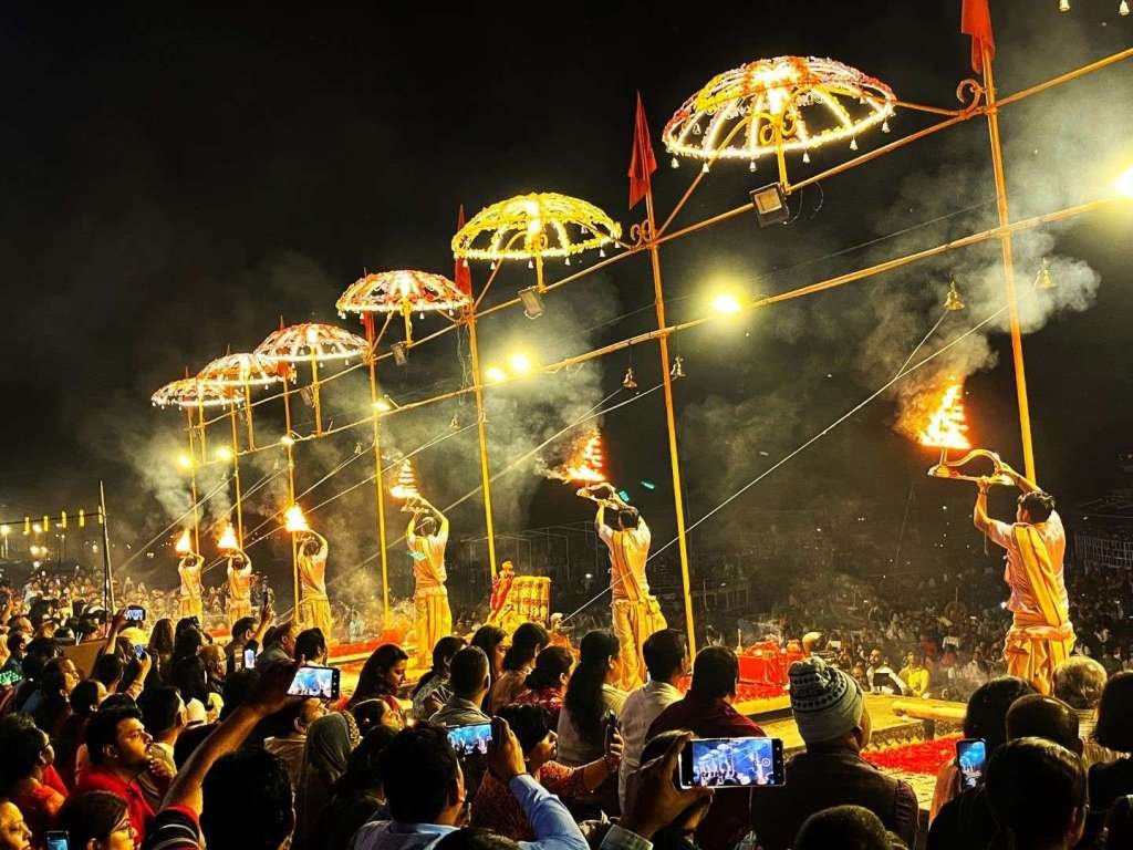 Ganga Aarti at a Varanasi ghat